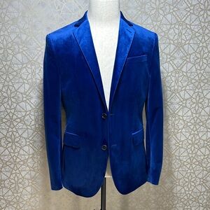 jf j.ferrar Royal Blue Velvet Blazer